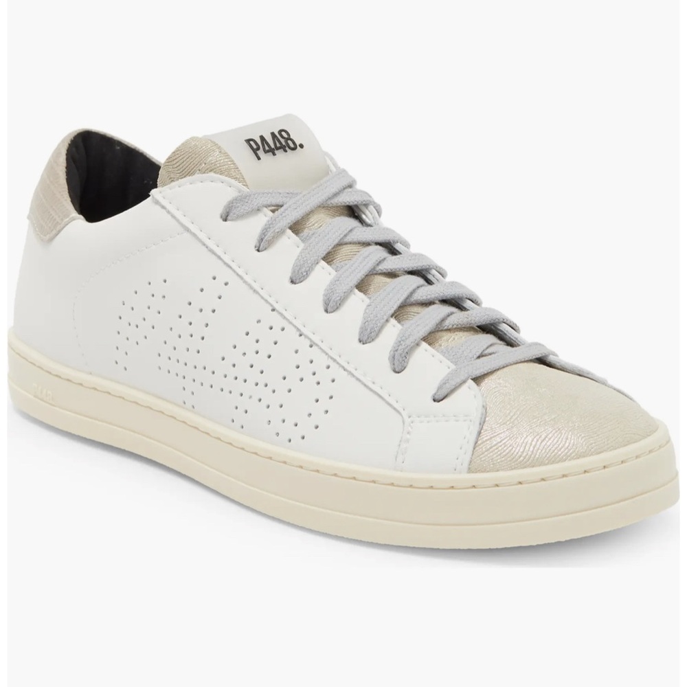 P448 John Sneaker (Women) White and Silver Sneakers